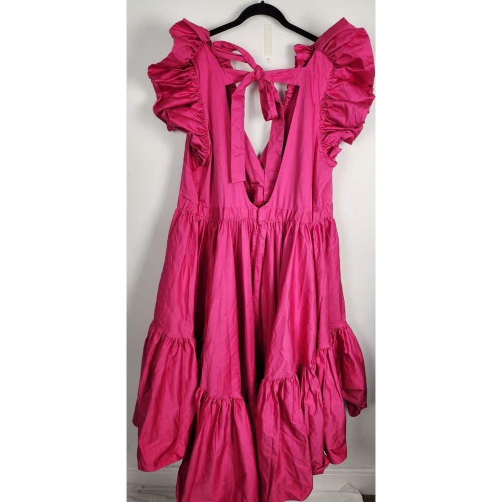 Making The Cut Women's 2X Magenta Ruffle Hi/Lo Midi Dress NWT - Picture 9 of 12